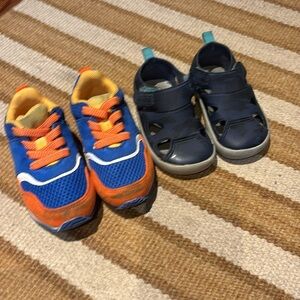 Two pairs of boys toddler shoes size 5